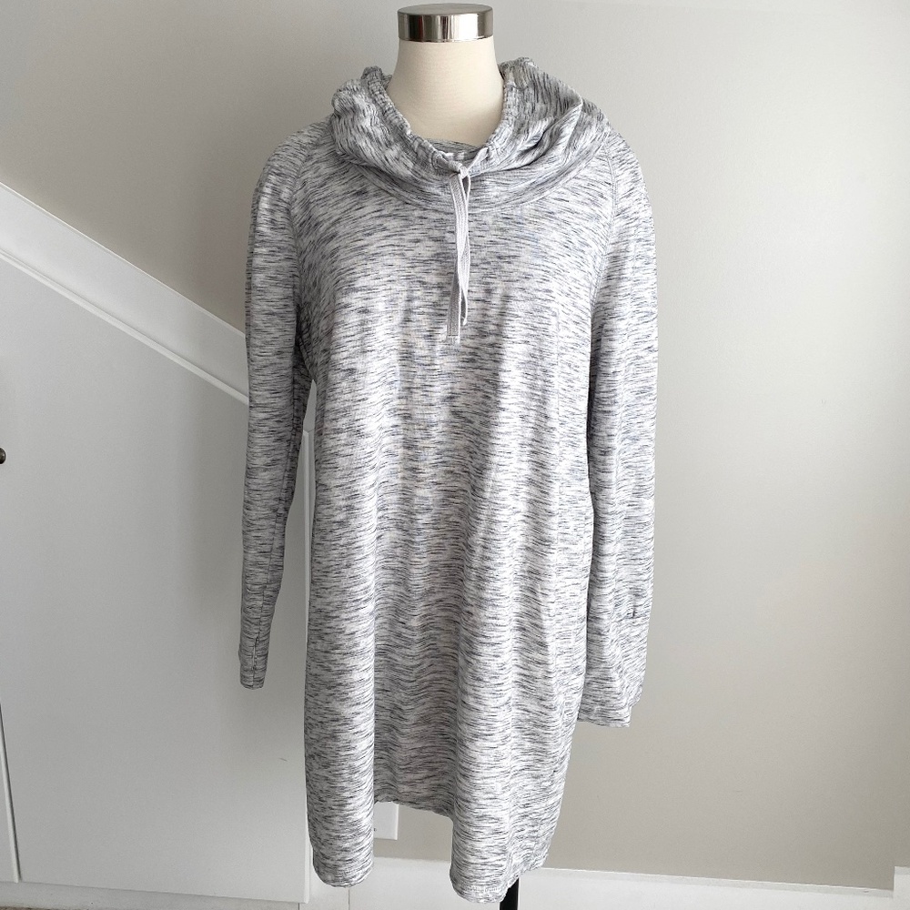 Green Tea Gray Space Dye Funnel Neck Sweatshirt Tunic - Size XXL